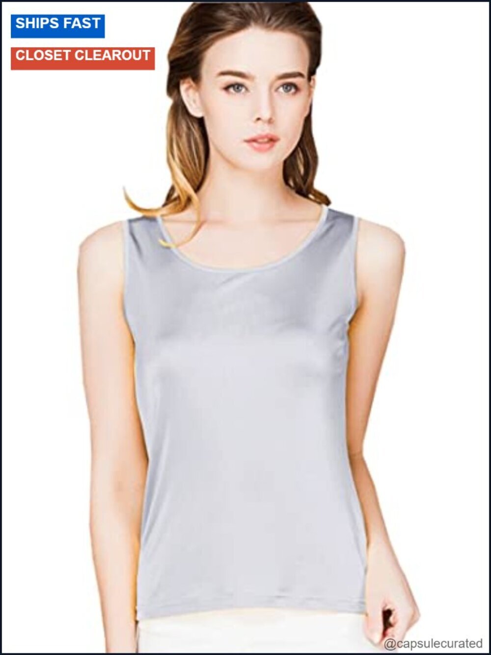 100% Mulberry Silk Sleeveless Tank Top Summer Blouse